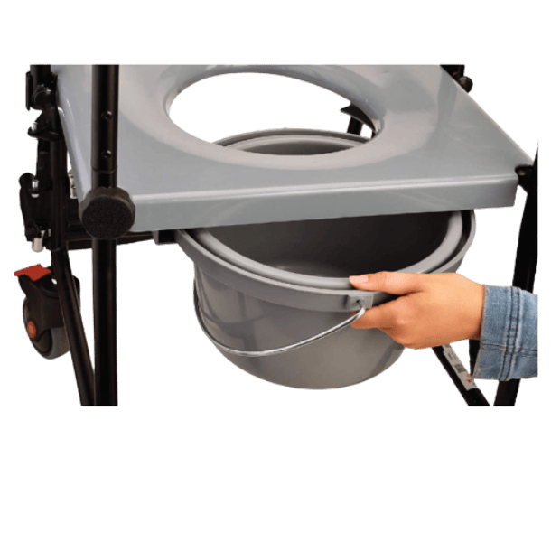 Drop Arm Commode Transport Chair with Wheels