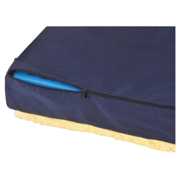 Corrugated foam seat and back cushions with fleece cover