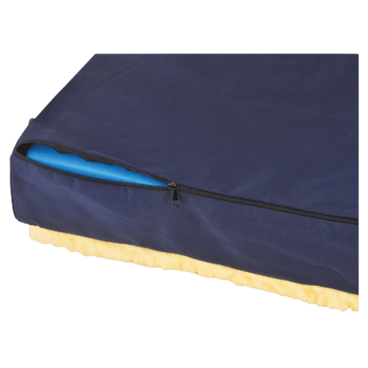 Corrugated foam seat and back cushions with fleece cover