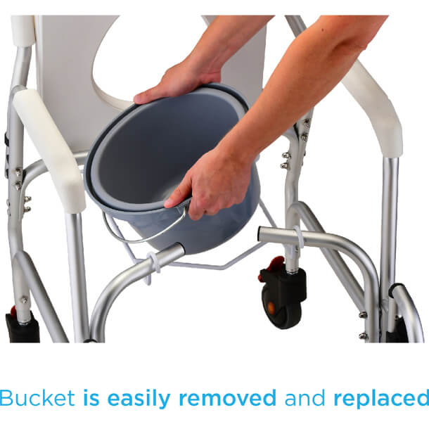 Rolling Shower Chair Commode with Footrests