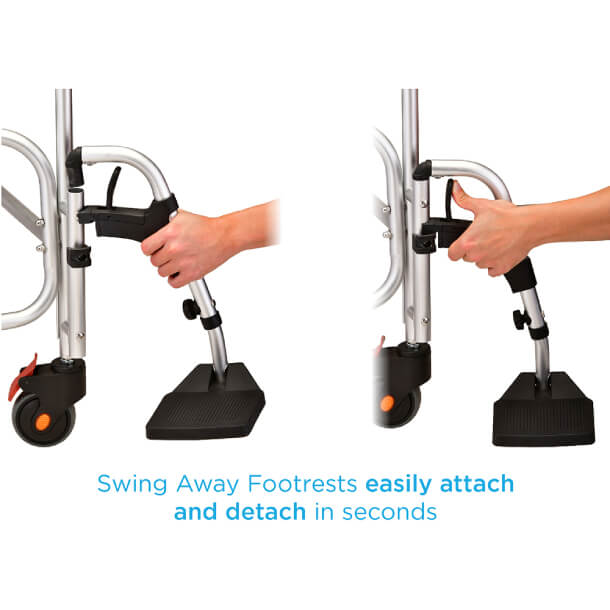 Rolling Shower Chair Commode with Footrests